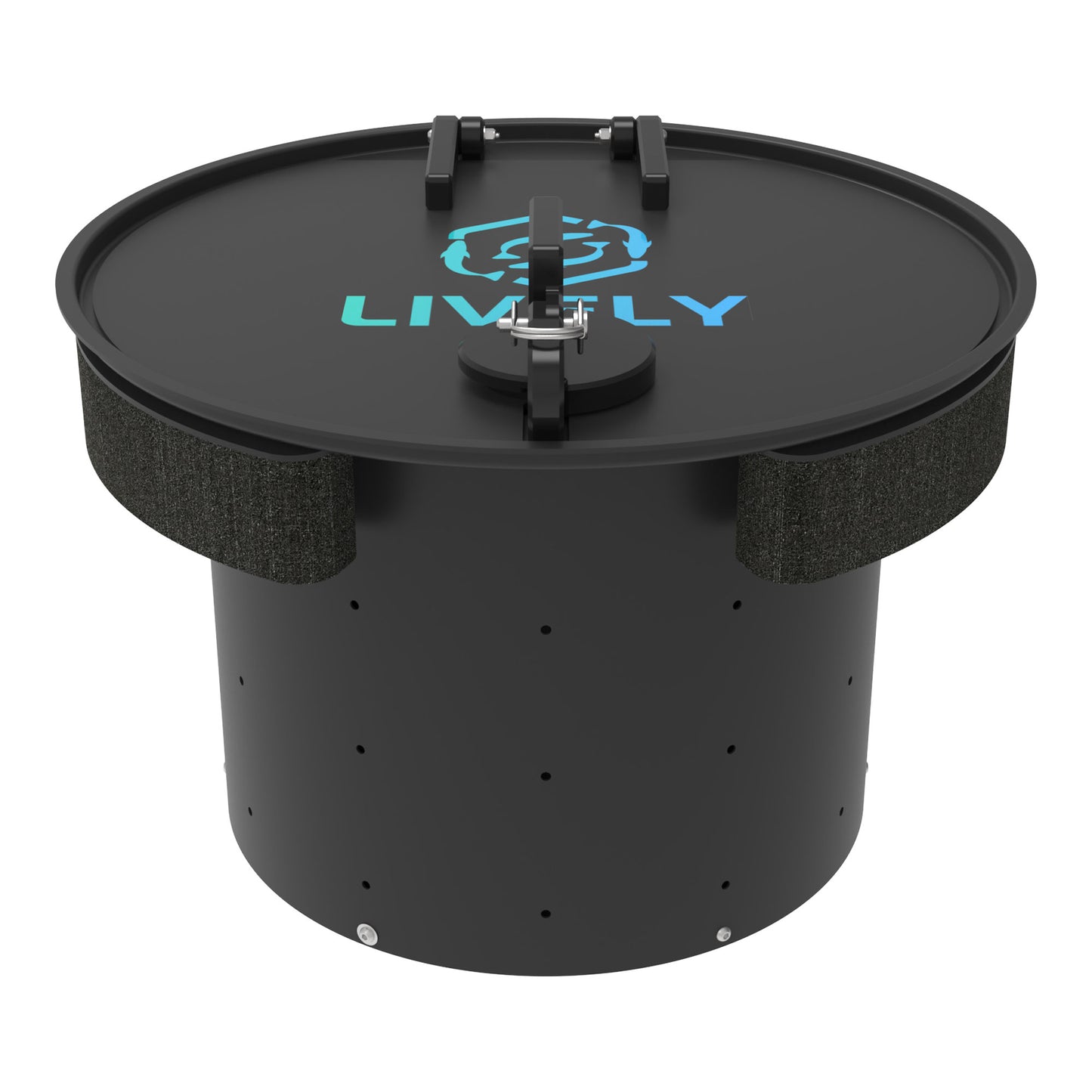 LIVELY LBP18 Floating Bait Pen – Front View Highlighting Lockable Lid, Secure Latch, and Durable Construction.