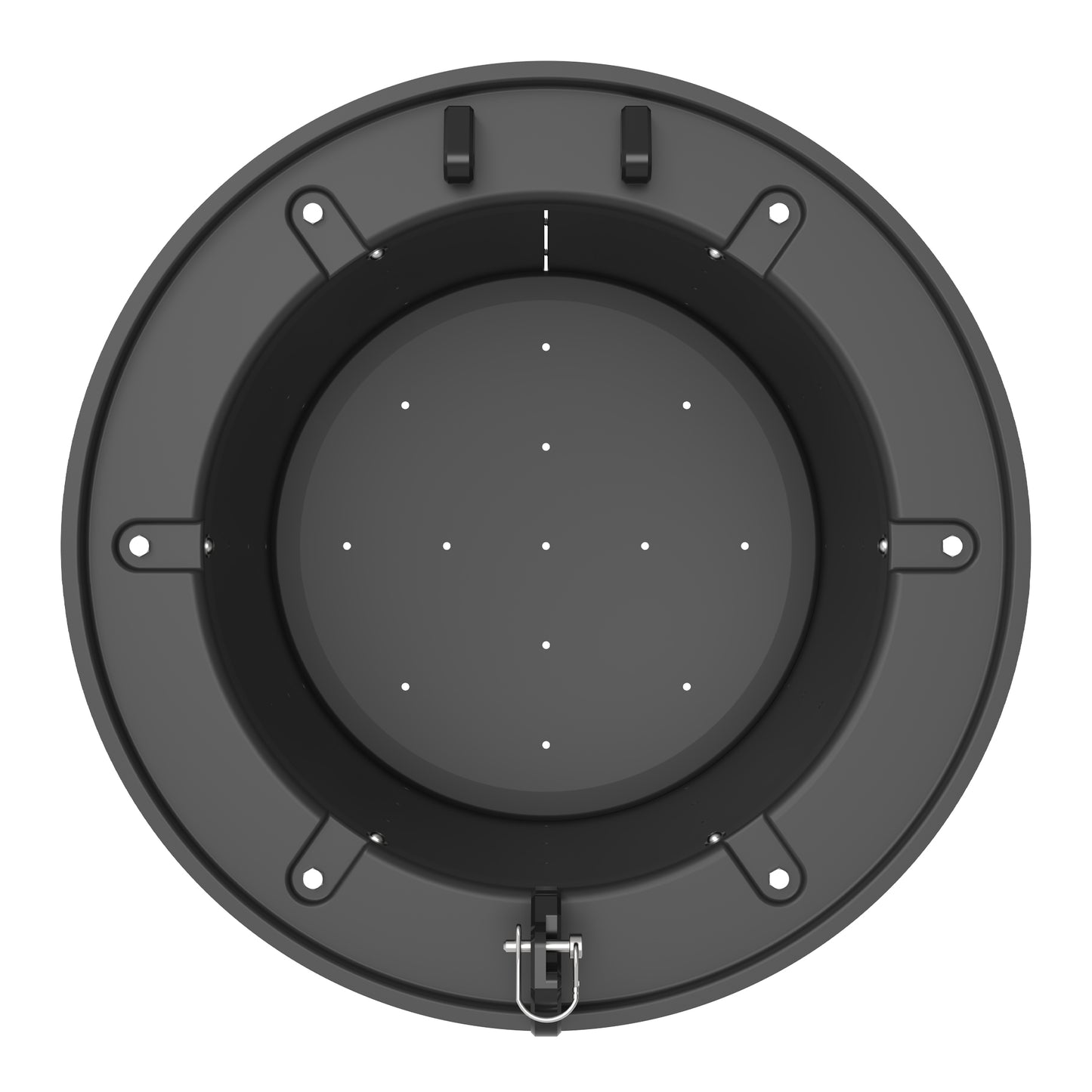 LIVELY LBP18 Floating Bait Pen – Top View with Lid Removed, Showing Interior and Water Flow Holes.