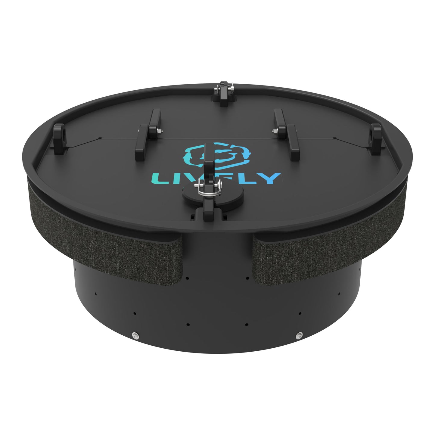 LIVELY LBP24S Floating Bait Pen – Front View Highlighting Lockable Lid, Secure Latch, and Durable Construction.