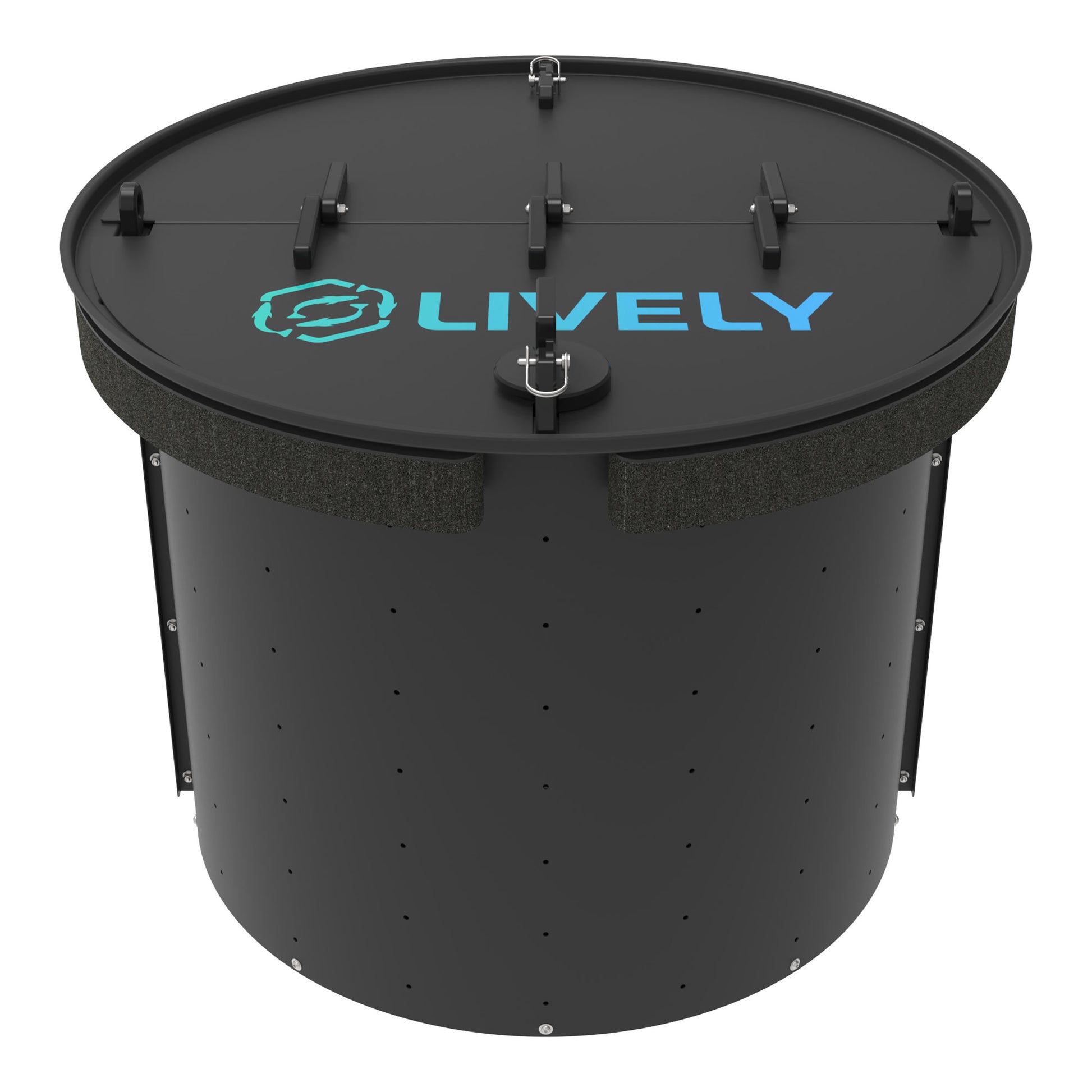 LIVELY LBP36R Floating Bait Pen – Front View Highlighting Lockable Lid, Secure Latch, and Durable Construction.