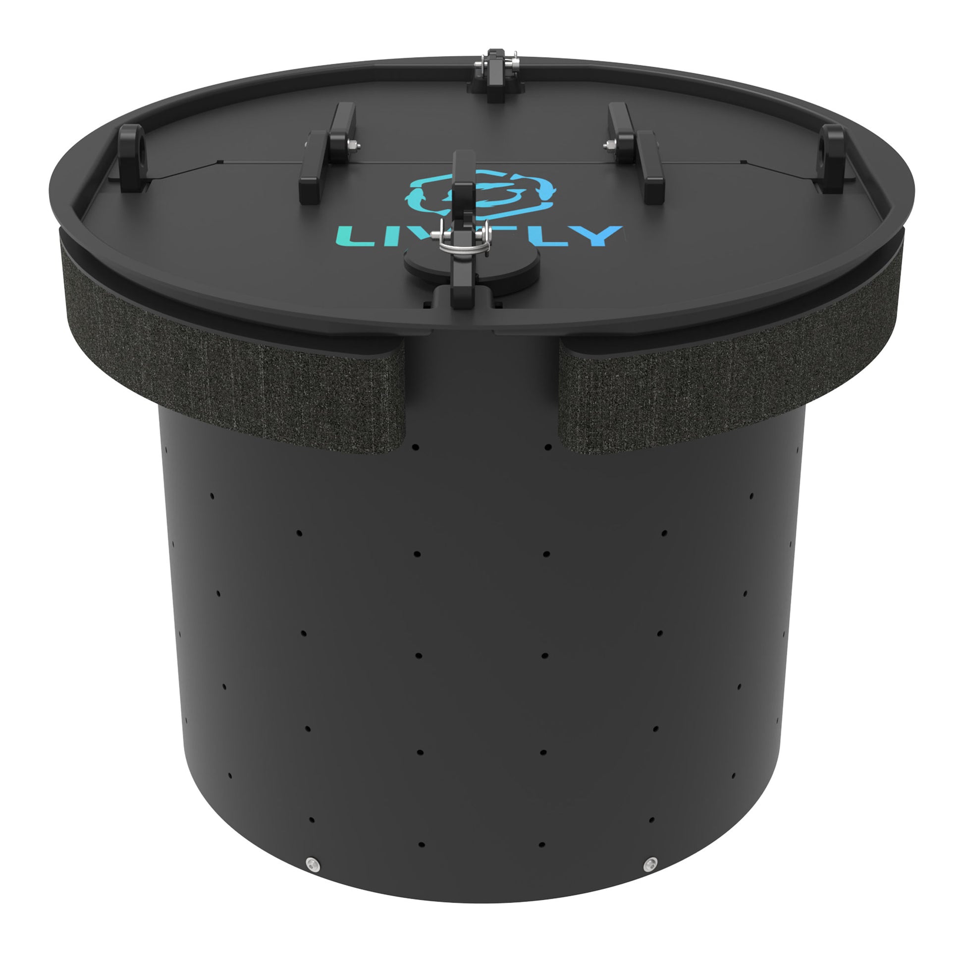 LIVELY LBP24R Floating Bait Pen – Front View Highlighting Lockable Lid, Secure Latch, and Durable Construction.