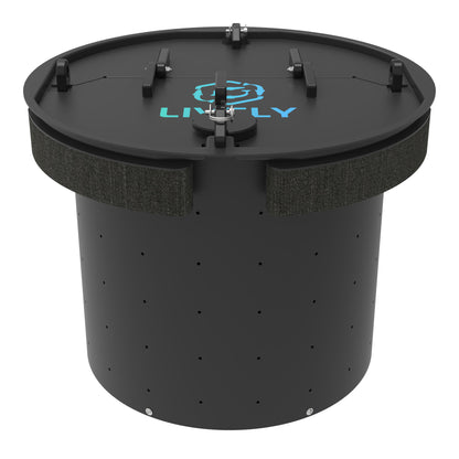 LIVELY LBP24R Floating Bait Pen – Front View Highlighting Lockable Lid, Secure Latch, and Durable Construction.