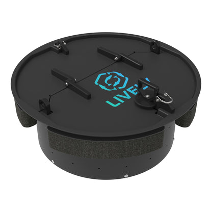 LIVELY LBP24S Floating Bait Pen – Angled View Showing Secure Lid, Floating Design, and Water Flow Holes.