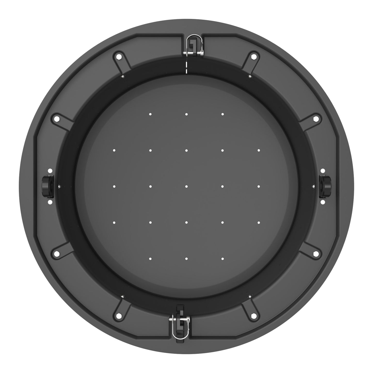 LIVELY LBP24S Floating Bait Pen – Top View with Lid Removed, Showing Interior and Water Flow Holes.