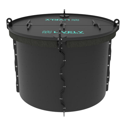 LIVELY LBP300 Floating Bait Pen – Front View Displaying Secure Locking Lid, Heavy-Duty Latch, and Customization Drill Points.