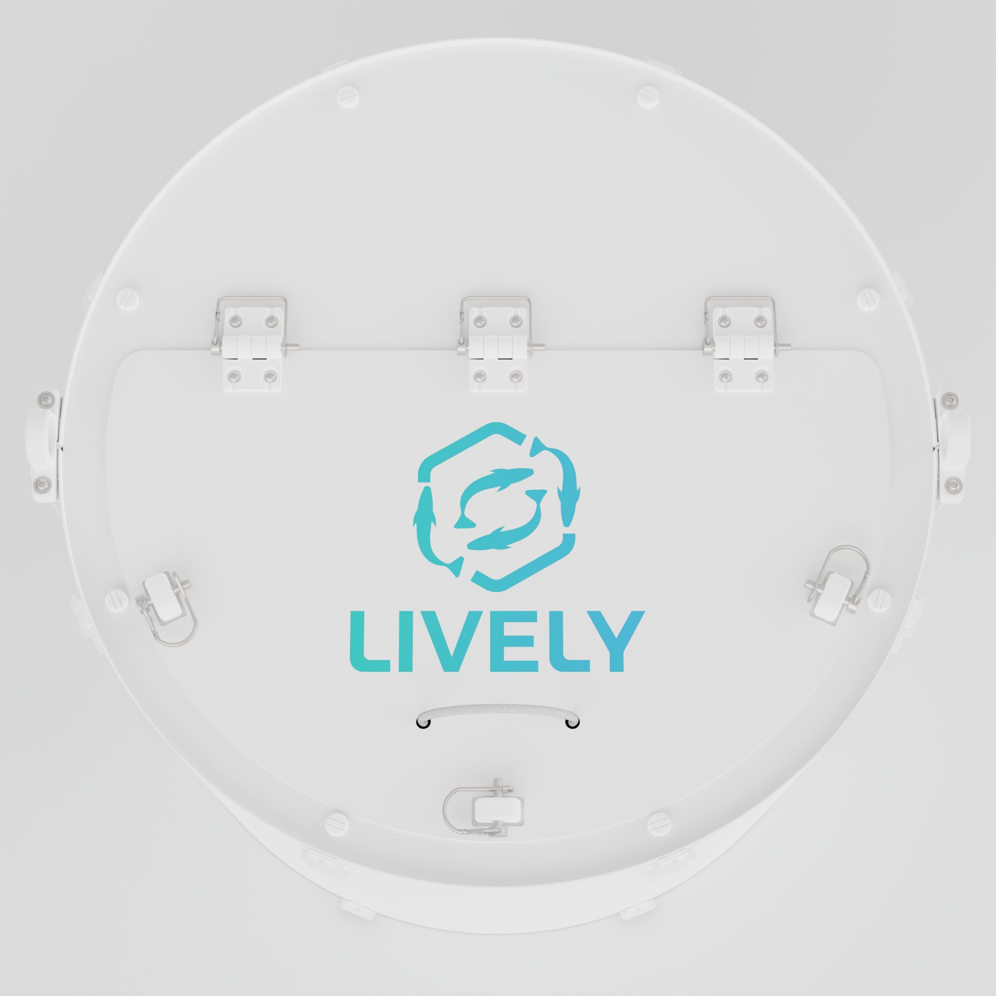 LIVELY LBP30 Floating Bait Pen – Top View Showing Secure Lid, Floating Design, and Water Flow Holes.