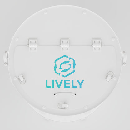 LIVELY LBP30 Floating Bait Pen – Top View Showing Secure Lid, Floating Design, and Water Flow Holes.